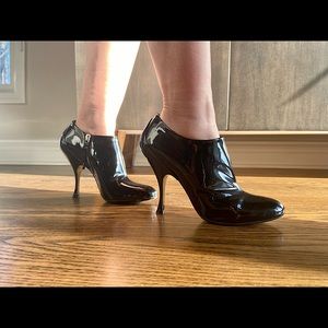 Black leather Miu Miu ankle booties